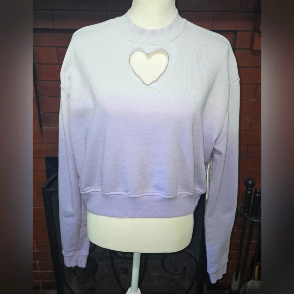 Heart Cut-Out Ombre Sweater